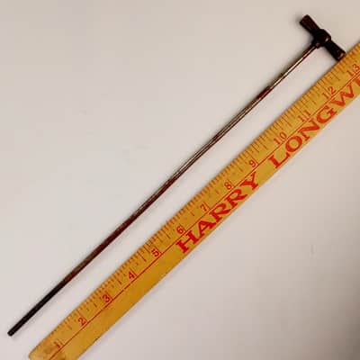 Frank Wolf 12 3/4"Bass Drum Tension Rod Faucet Thumb Turn Vintage 30s USA Nickel image 1