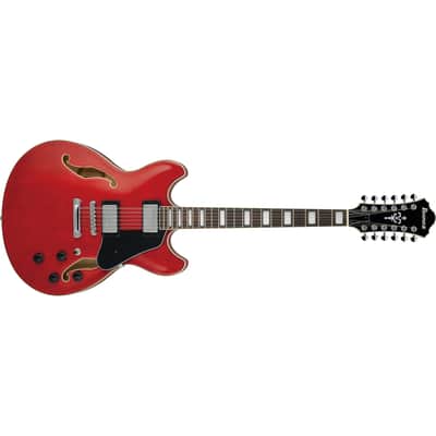 Ibanez AS7312TCD AS Artcore 12-String Semi-Hollow Body Guitar - Transparent Cherry Red image 3