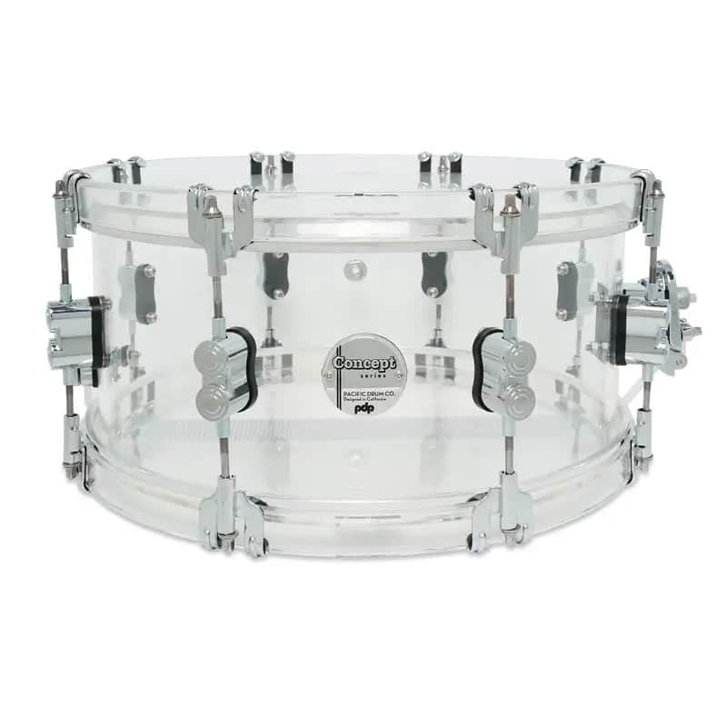 PDP Concept Acrylic Clear Snare Drum 14x6.5 image 1