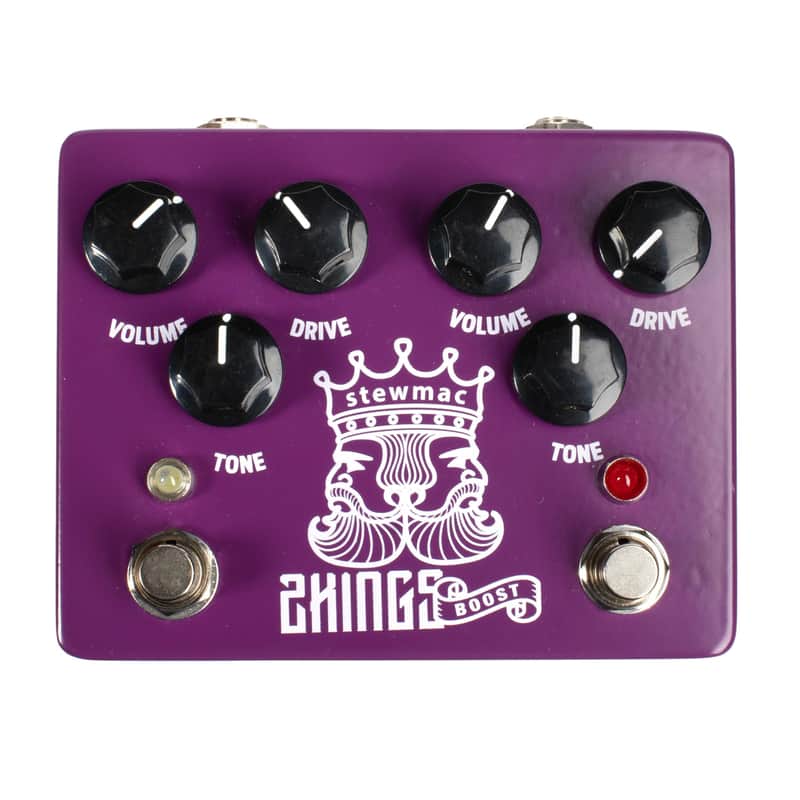 StewMac Two Kings Boost Dual Overdrive Pedal – Independent Channels with Clean Boost and Overdrive, DIP Switch Modes, True Bypass, 9VDC image 1