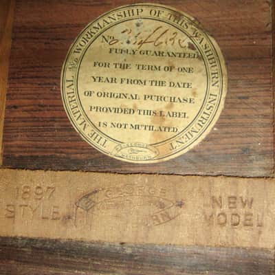 Washburn New Model 1897 Parlor Guitar 1800s - Natural image 7