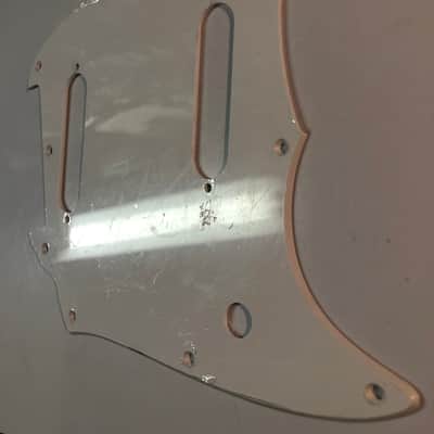 Fender Squier Mustang Single Layer SS Pickguard - White/Parchment image 2