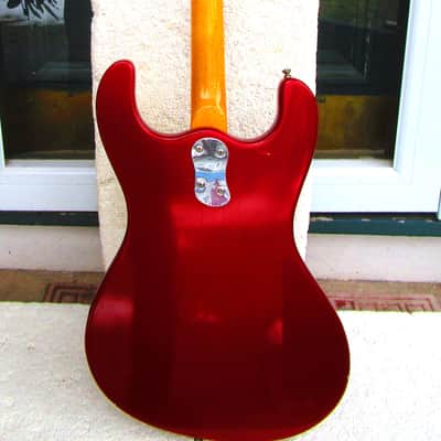 Mosrite The Ventures Bass Guitar, 1964, Candy Apple Red, Case image 13