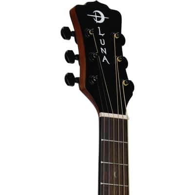 Luna Safari Tribal Travel Acoustic-Electric Guitar, Left-Handed (with Gig Bag) image 4