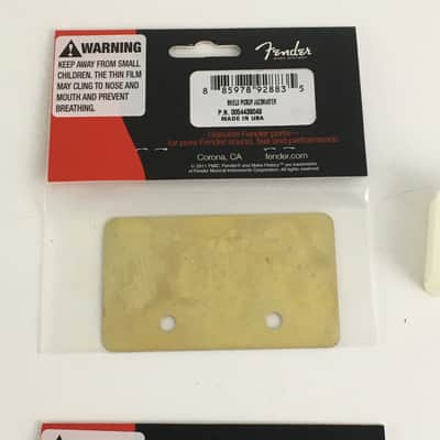 2 Made in USA Genuine Fender Jazzmaster Metal Pickup Shields + Parchment JM Cover image 2