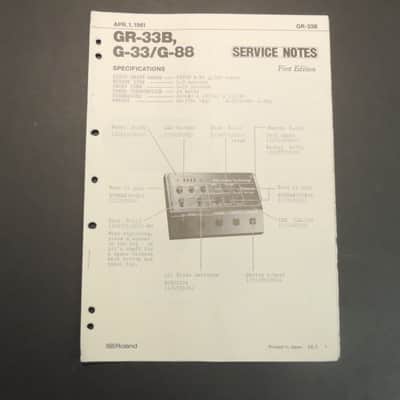 Roland GR-33B, G-33/G-88 Bass Guitar Synthesizer Service Notes [Three Wave Music]