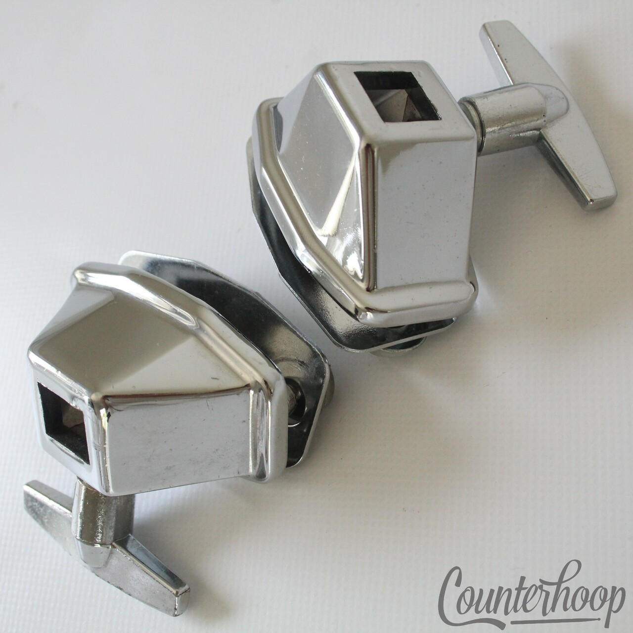 Ludwig 1/2" Larger Square-Spur Bass Drum Mounts Vintage 70s-80s Modular Chrome* — main photograph