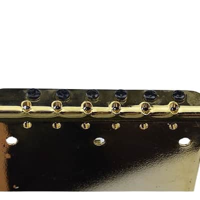 Gold Guitar Tele Style 6 Brass Saddles Bridge image 7