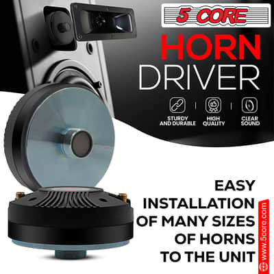 5 Core Compression Driver 135W RMS 8 Ohm Titanium Horn Throat Tweeter Speaker 18 TPI Threading - 2PCS image 9