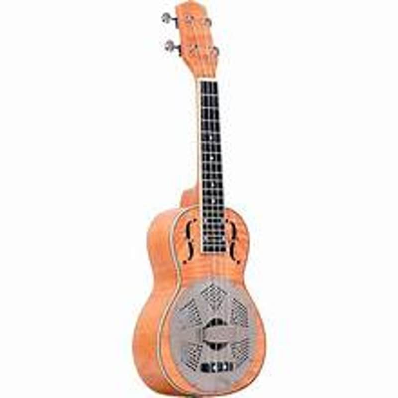 Gold Tone Curly Maple Resonator Concert-Scale Ukulele Left-Handed ResoMaple/Concert/L w/ Bag image 1