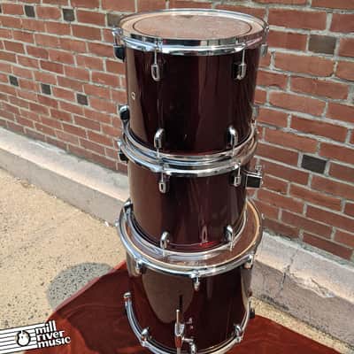 PDP 12" and 13" Mounted Toms with 16" Floor Tom Metallic Red 2000s-era Used image 1