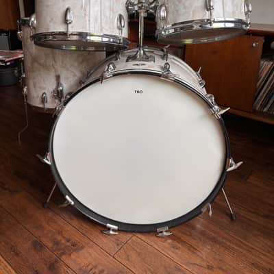 Vintage 1970s Slingerland Vertigo Grey 4 Piece Drum Set 22/12/13/16 Niles Badge image 2