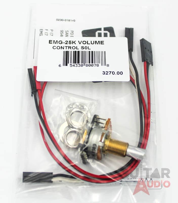 EMG 25k Solderless B122 Volume Control Pot Solid Shaft (3270.00) image 1