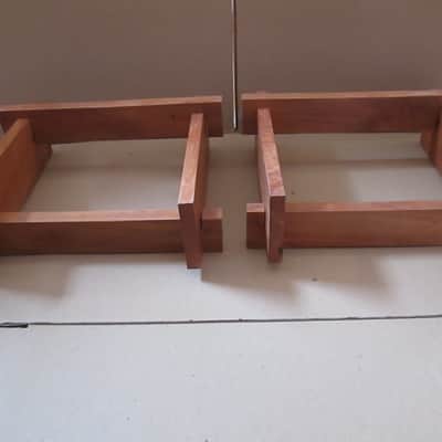 Back-tilted solid cherry speaker stands for large Advent speakers image 3