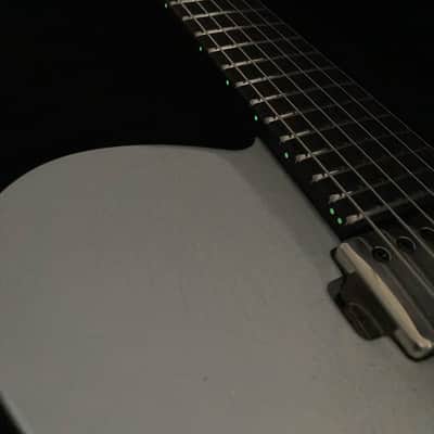 LsL Instruments T Bone 24 Tele, Swamp Ash, Wenge, Custom Shop "Icey" Telecaster, Pale Ice Blue Metallic, Checked Nitro Bad Bone 2, Reversed Headstock image 25