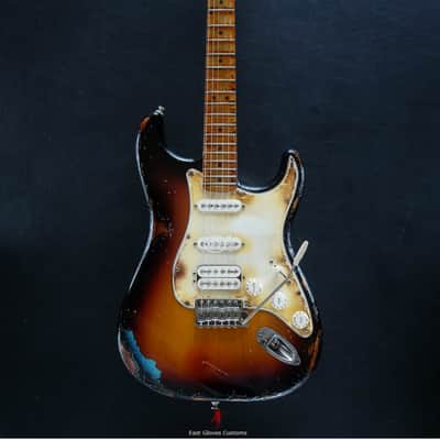 Fender Stratocaster SSH Sunburst / Pelham Blue Heavy Aged Relic by East Gloves Customs image 3