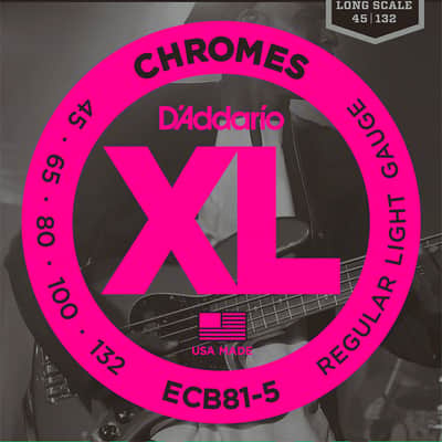 ECB81-5 Chromes Bass Light 45-132 Long Scale D'Addario image 1