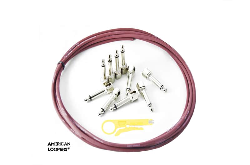 Evidence Audio SIS Right Angle or Straight RED 50 Plugs 50ft Monorail High End Pedalboard Cable Kit image 1
