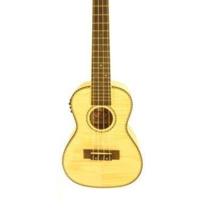 Amahi UK550C-EQ Concert Size Flame Maple Electric Acoustic Ukulele with Gig Bag image 1