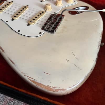 1966 Fender Stratocaster with Rosewood Fretboard Olympic White image 3