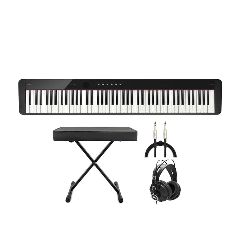 Casio Privia 88-Key Digital Piano with Casio CS68 Stand (Black) w/Bench Bundle image 1