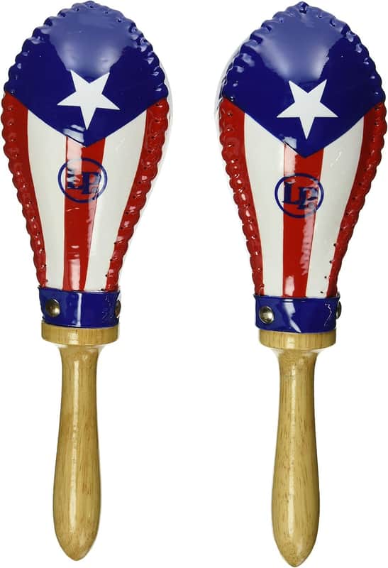 LP Salsa Rawhide Maracas Puerto Rico Flag, Pair image 1
