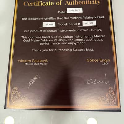 Yildirim Palabiyik Oud Wenge/Maple - Certificate of Authenticity 2022 image 8