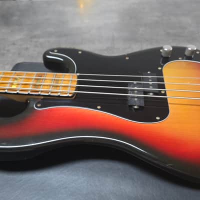 1973 Fender Precision Bass Sunburst Vintage American 70s P-Bass with custom Jazz Bass block inlay neck USA 4-String image 5