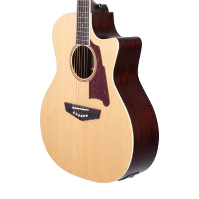 D'Angelico DAPG200NATAP PREMIER GRAMERCY Grand Auditorium Single Cutaway Mahogany Scarf Neck 6-String Acoustic-Electric Guitar image 3