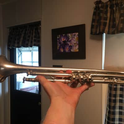SUMMER DEAL MARTIN 1926 HANDCRAFT DANSANT NICE SILVER TRUMPET SERVICED COMP. NICE VALVES MARTIN CASE MPC & ADAPTOR image 6