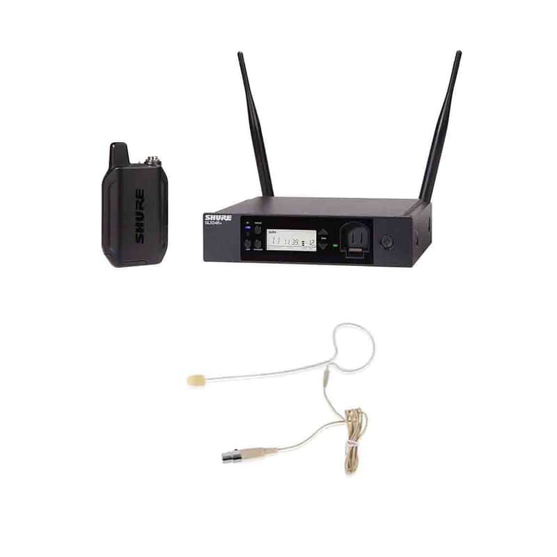 Shure GLXD14R+ Digital Wireless Bodypack Rackmount System w/Tan Earset Mic image 1