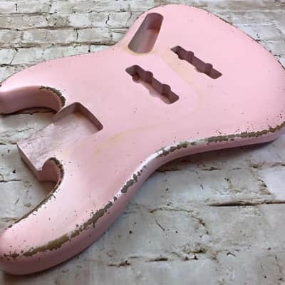 Custom Shop Guitar Relic Aged Nitro Shell Pink Jazz Bass Body MADE TO ORDER image 4