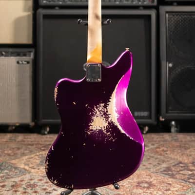 Fender Custom Shop 1965 Jaguar Heavy Relic Electric Guitar - Faded Purple Metallic with Hardshell Case image 10