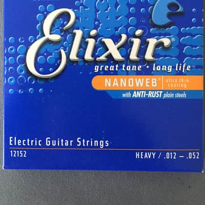Elixir 12152 Nanoweb Nickel Plated Steel Electric Guitar Strings - Heavy (12-52) 2010s - Standard image 1