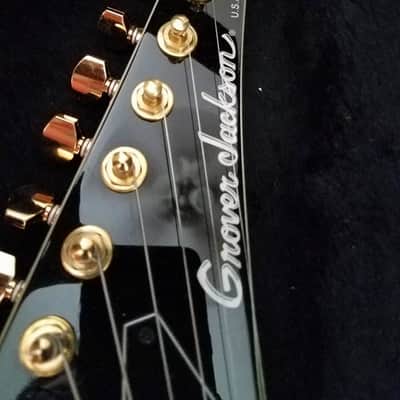 RARE Jackson "Grover Jackson" Dave Mustaine King V KV signature 1997 Black USA made image 2