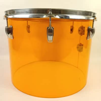 Ludwig 12x16" Amber Vistalite Concert Rack Tom Drum Vintage 70s Blue/Olive Floor image 5
