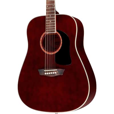 Washburn WD100DL Dreadnought Acoustic Guitar, Transparent Wine Red image 1