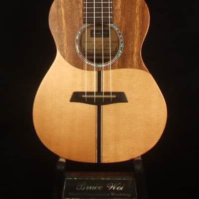 Handmade Concert Ukulele, Solid Ziricote & Spruce, Carved backboard, Soft-bag, Bruce Wei UG15-2894 image 9