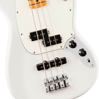 Fender Player II Mustang Bass PJ Maple FB Polar White image 3