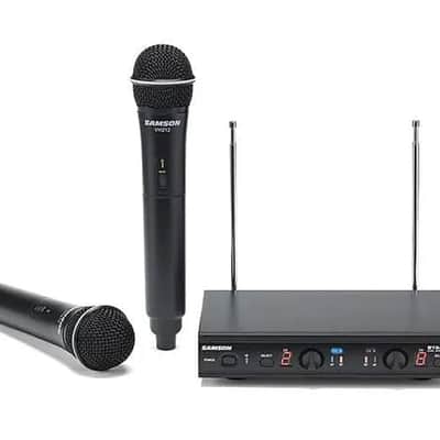 Samson SWS212HH-E Stage 212 Dual Frequncy Wireless Handheld Microphone System - Black image 6