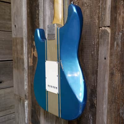 Keith Holland Custom S-ANS #1319 - Ocean Turquoise Metallic Nitro w/ "Z-28" Gold Stripe with Hard Case image 5
