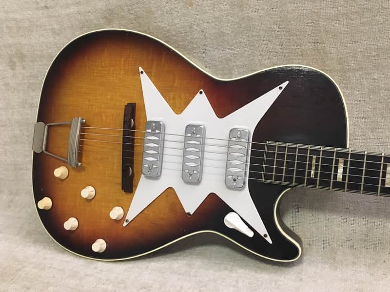 Airline 7209 Harmony Stratotone Roy Smeck 3 Dearmond Pickup 1960 Vintage Sunburst image 1