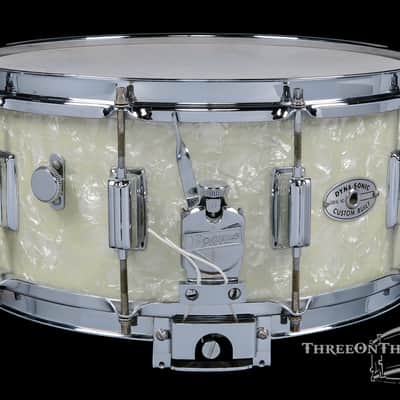 1967 Rogers Dynasonic Snare Drum White Marine Pearl : 6.5 x 14 image 9