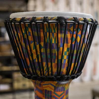Meinl 10" Rope Tuned Travel Series Djembe - Kenyan Quilt image 2
