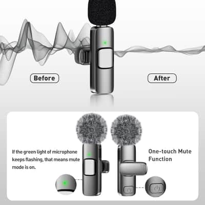 USB C Mini Microphone for iPhone 16/15/14/Android, Wireless Lavalier Microphone with Noise Reduction, Lapel Lav Mic for Vlog YouTube TikTok Recording, 12H, 65ft image 2