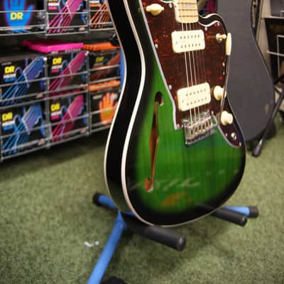 Revelation RJT-60 M TL semi acoustic guitar in greenburst image 9