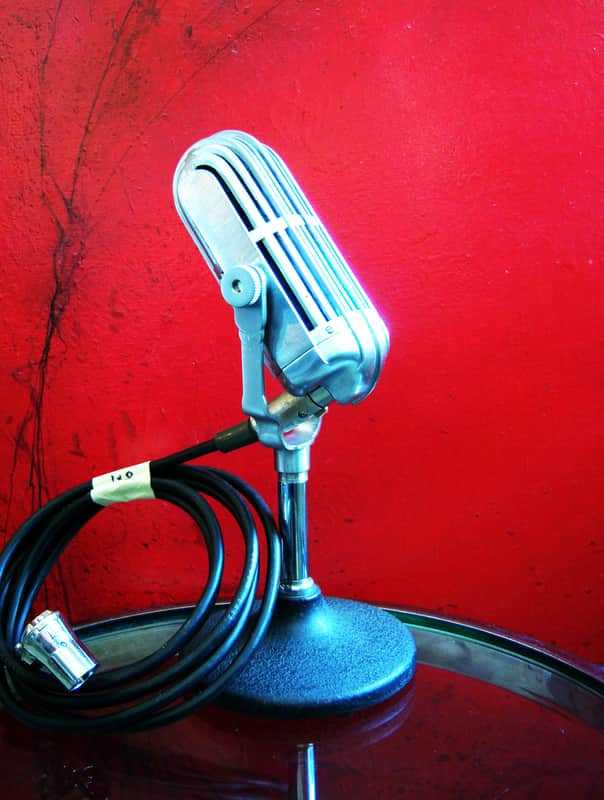 Vintage RARE 1950's American D9A / D9AT dual dynamic cardioid microphone chrome w Belden cable D8T D4T D6T image 1