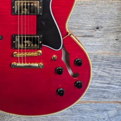 Used Heritage Custom Shop Core Collection H-555 Semi-Hollow Trans Cherry w/OHSC image 4