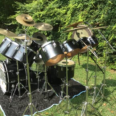 Pearl Peter Criss 1970’s KISS Alive 2  Drum Set Black/Chrome 14-Piece Fiberglass Concert Tom Drums image 23