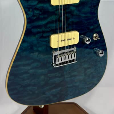 Tom Anderson Guitarworks Hollow Cobra 2000 - Deep Ocean Blue W/ Binding image 3